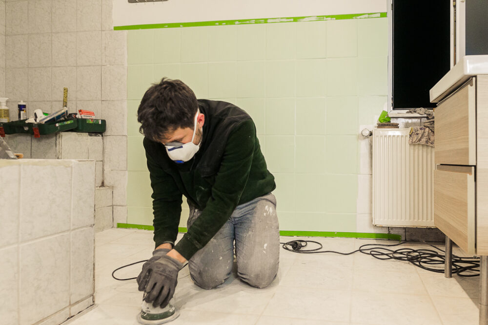 Mikrozement Boden selber machen Smartcret schleifen